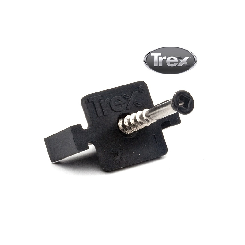 Clip de fixation Trex avec vis en métal.