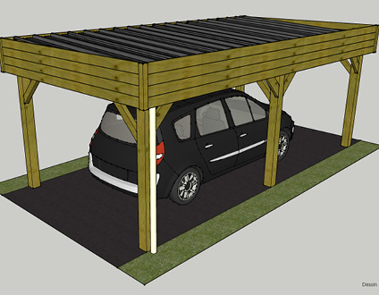 Carport indépendant ouvert