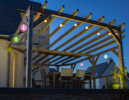 Pergola traditionnelle à cavaliers simples