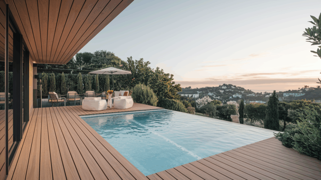 Mini piscine sur terrasse en bois : l’inspiration Beverly Hills à la maison